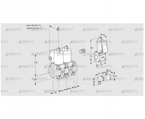 VCS2E25R/25R05NNKL/3-BS/PPPP (88103150) Сдвоенный газовый клапан Kromschroder