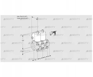 VCS1E20R/20R05NNWL3/PPPP/PPPP (88105709) Сдвоенный газовый клапан Kromschroder