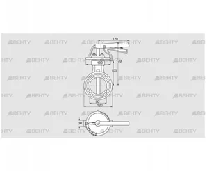 DKR 80Z03H100D (72702080) Дроссельная заслонка Kromschroder