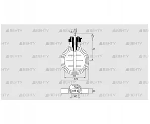 DKR 80Z03F450D (03149228) Дроссельная заслонка Kromschroder