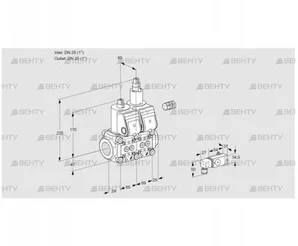 VCS2E25R/25R05NLWR/3--3/-3PP (88106688) Сдвоенный газовый клапан Kromschroder