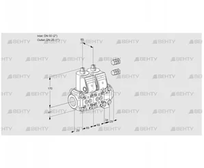 VCS2E50R/25R05NNVWR3/PPPP/PPPP (88101744) Сдвоенный газовый клапан Kromschroder