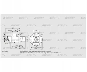 BIO 50HG-1300/1235-(38)D (84199107) Газовая горелка Kromschroder