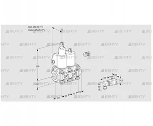 VCS1E25R/25R05LNWL/PPPP/4-PP (88103710) Сдвоенный газовый клапан Kromschroder