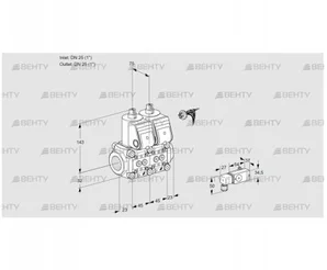 VCS1E25R/25R05NNKR/2-PP/PPPP (88100071) Сдвоенный газовый клапан Kromschroder