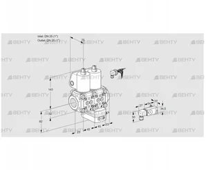 VCG1E25R/25R05NGEWL/3-PP/4-PP (88104582) Клапан с регулятором соотношения Kromschroder