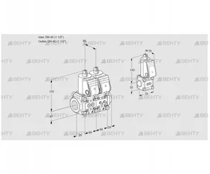 VCS2E40R/40R05NNWR/PPMM/PPBS (88102734) Сдвоенный газовый клапан Kromschroder