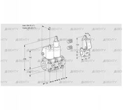 VCS1E25R/25R05NLWL3/PPBS/PPPP (88104008) Сдвоенный газовый клапан Kromschroder