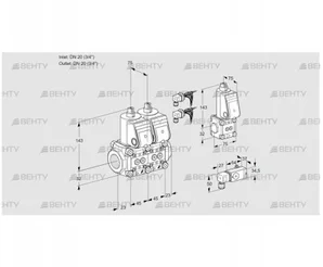 VCS1E20R/20R05NNWR6/2--3/PPBS (88102671) Сдвоенный газовый клапан Kromschroder