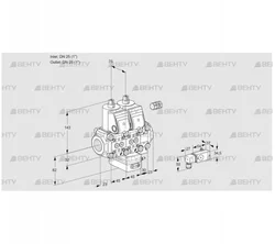 VCG1E25R/25R05NGEVWR/3--3/PPPP (88106520) Клапан с регулятором соотношения Kromschroder