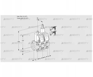 VCS1E15R/15R05NLWR6/PPPP/PPPP (88105900) Сдвоенный газовый клапан Kromschroder