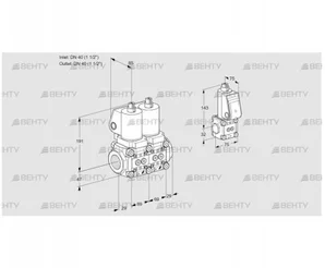 VCS2T40N/40N05NNQSL/PPBS/PPPP (88103202) Сдвоенный газовый клапан Kromschroder