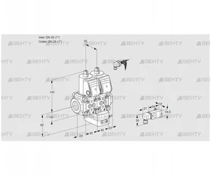 VCG1E25R/25R05NGEWR/3-PP/PPPP (88103136) Клапан с регулятором соотношения Kromschroder