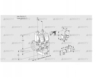 VCG1E25R/25R05NGEWR/2-PP/MMBY (88100933) Клапан с регулятором соотношения Kromschroder