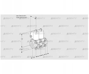 VCS1E20R/20R05NNWL/PPPP/PPPP (88104164) Сдвоенный газовый клапан Kromschroder